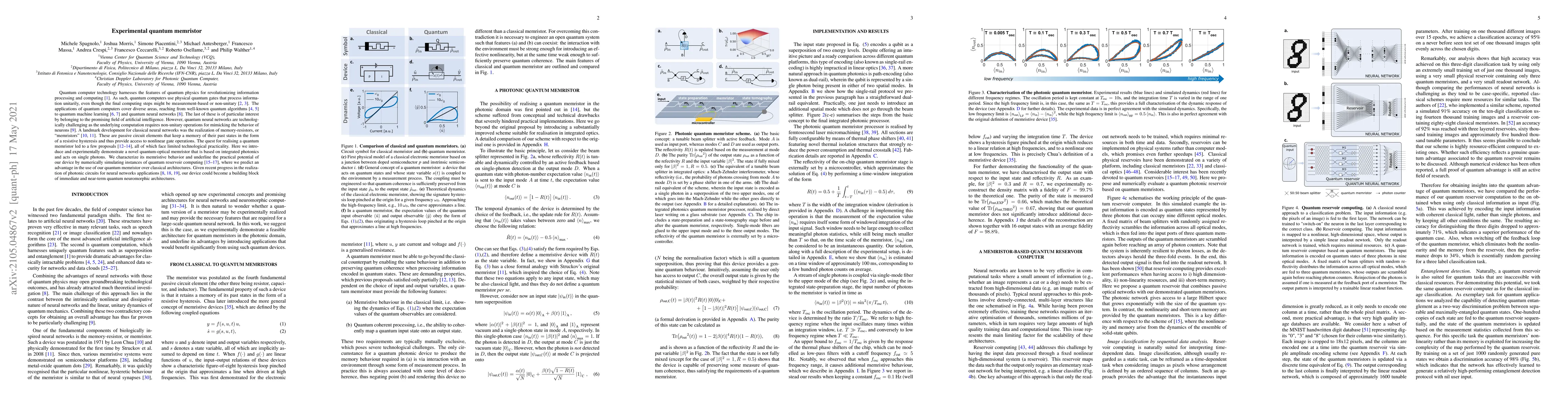Thumbnail for Experimental quantum memristor