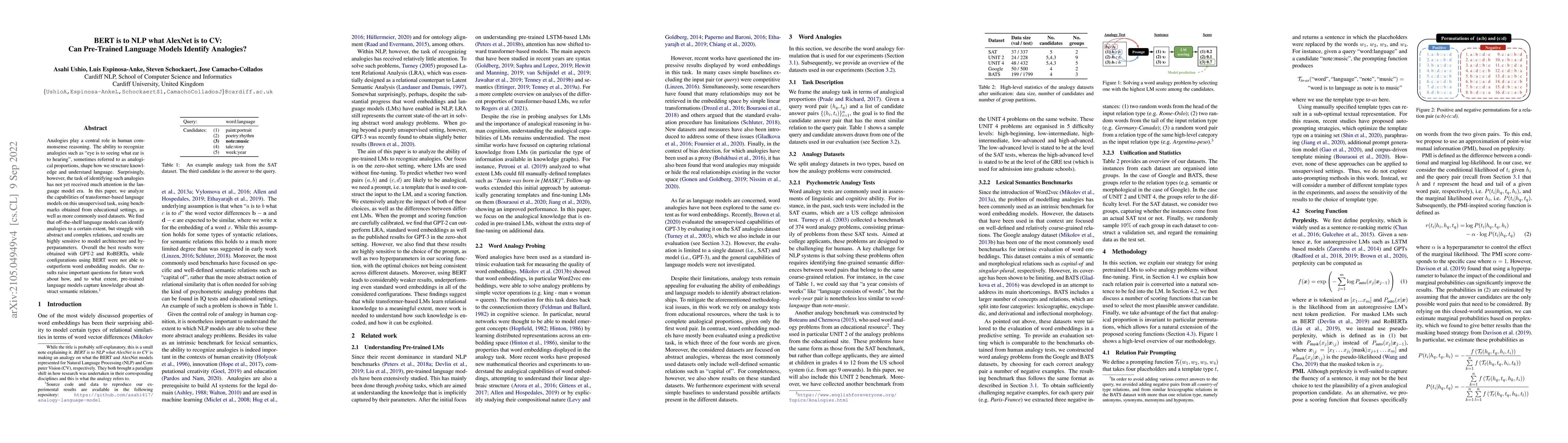 Thumbnail for BERT is to NLP what AlexNet is to CV: Can Pre-Trained Language Models
  Identify Analogies?