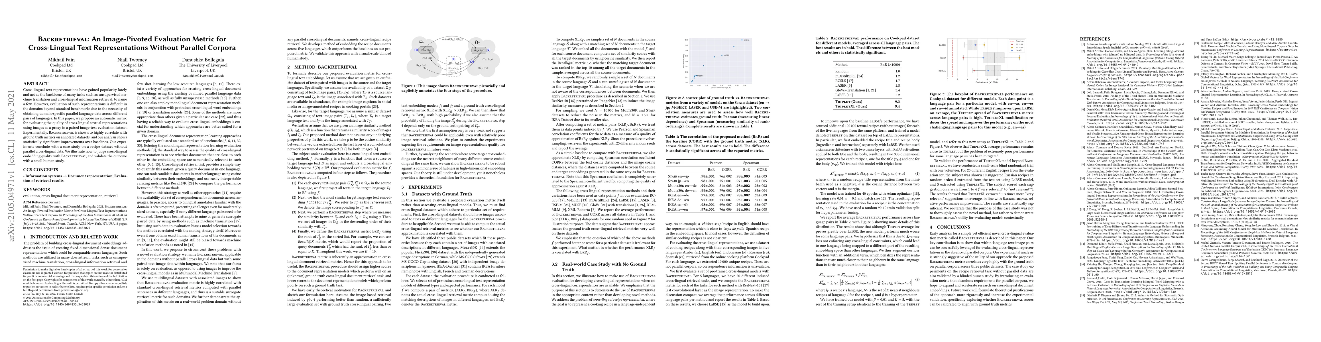 Thumbnail for Backretrieval: An Image-Pivoted Evaluation Metric for Cross-Lingual Text
  Representations Without Parallel Corpora