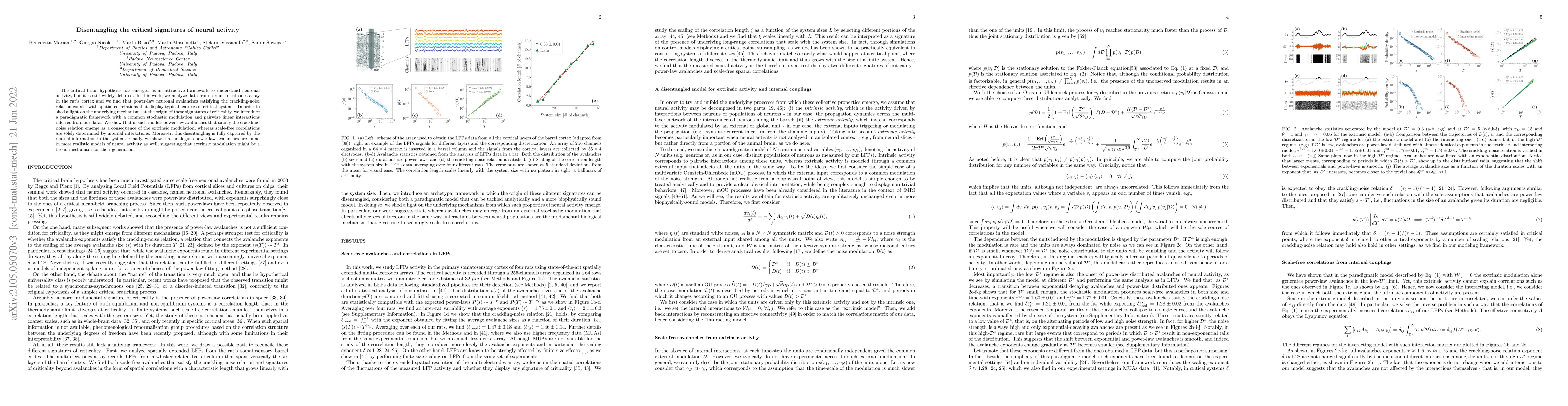 Thumbnail for Disentangling the critical signatures of neural activity