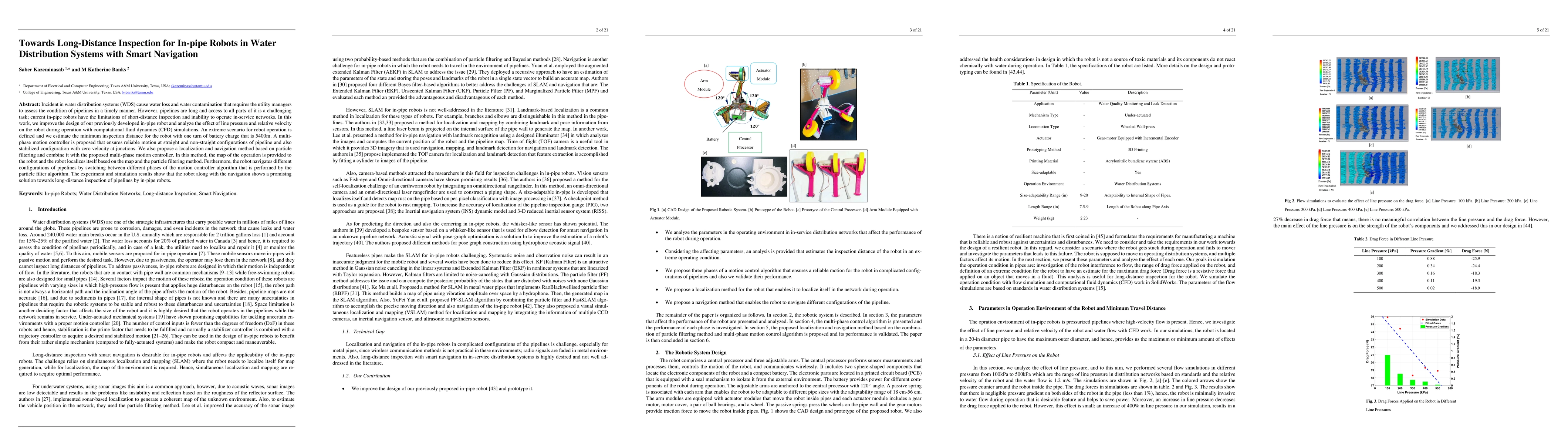 Thumbnail for Towards Long-Distance Inspection for In-pipe Robots in Water
  Distribution Systems with Smart Navigation