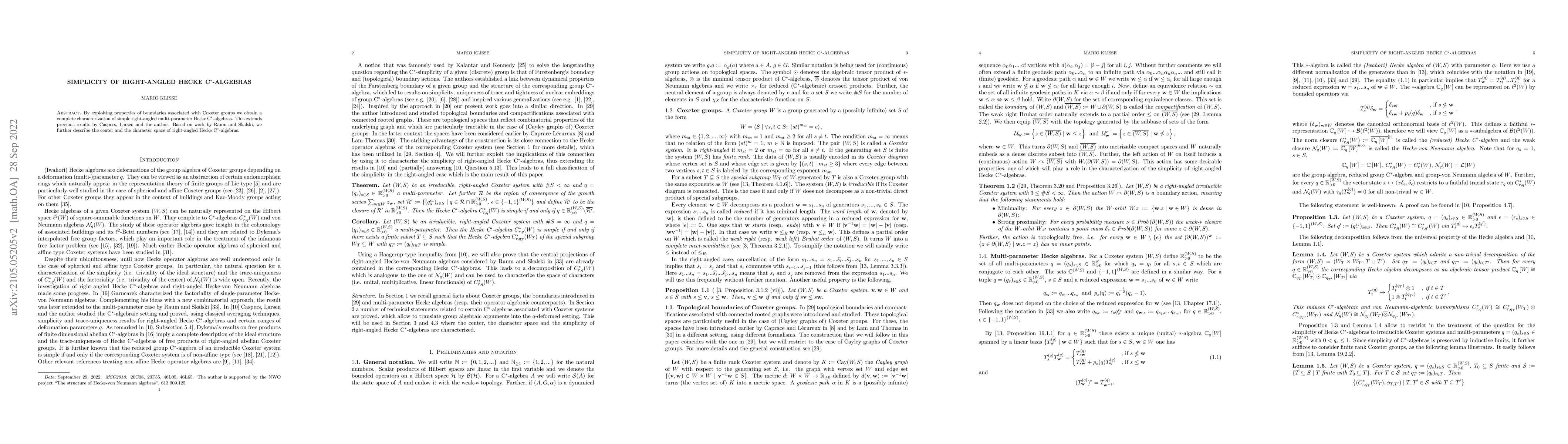 Thumbnail for Simplicity of right-angled Hecke C$^\ast$-algebras