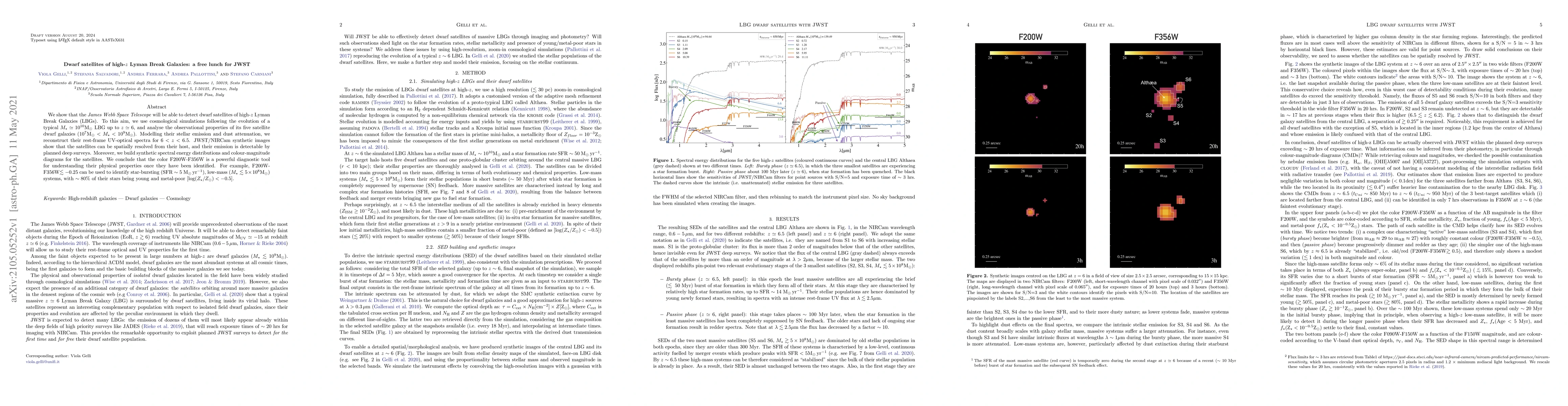 Thumbnail for Dwarf satellites of high-z Lyman Break Galaxies: a free lunch for JWST