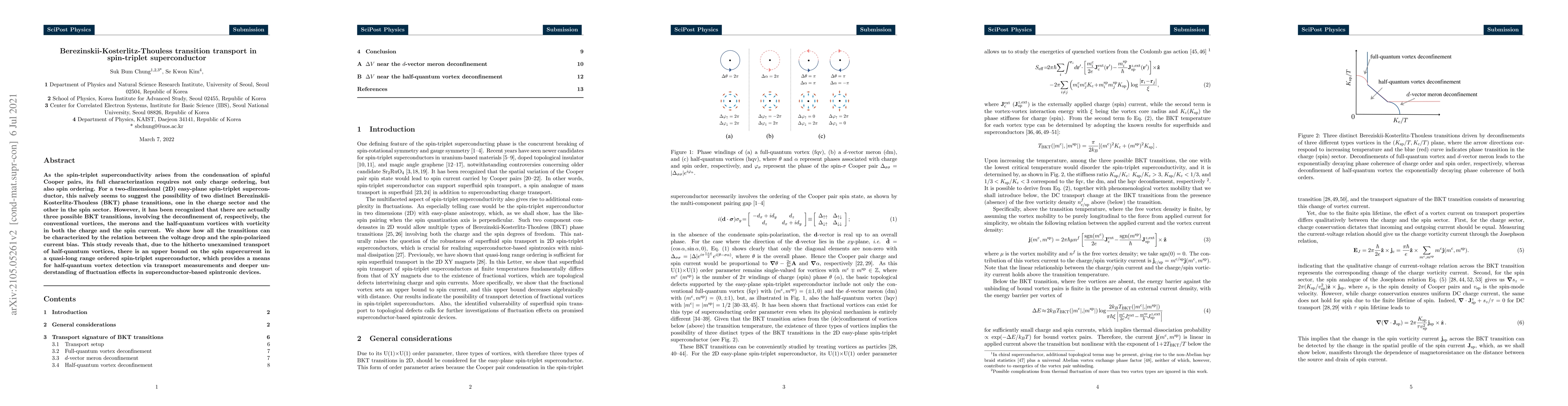 Thumbnail for Berezinskii-Kosterlitz-Thouless transition transport in spin-triplet
  superconductor