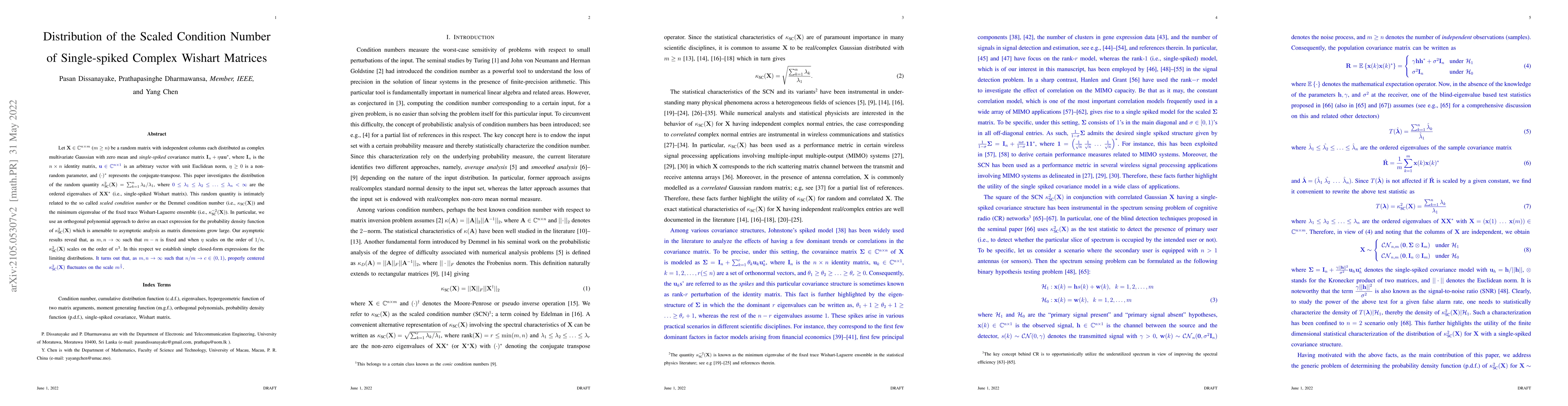 Thumbnail for Distribution of the Scaled Condition Number of Single-spiked Complex
  Wishart Matrices