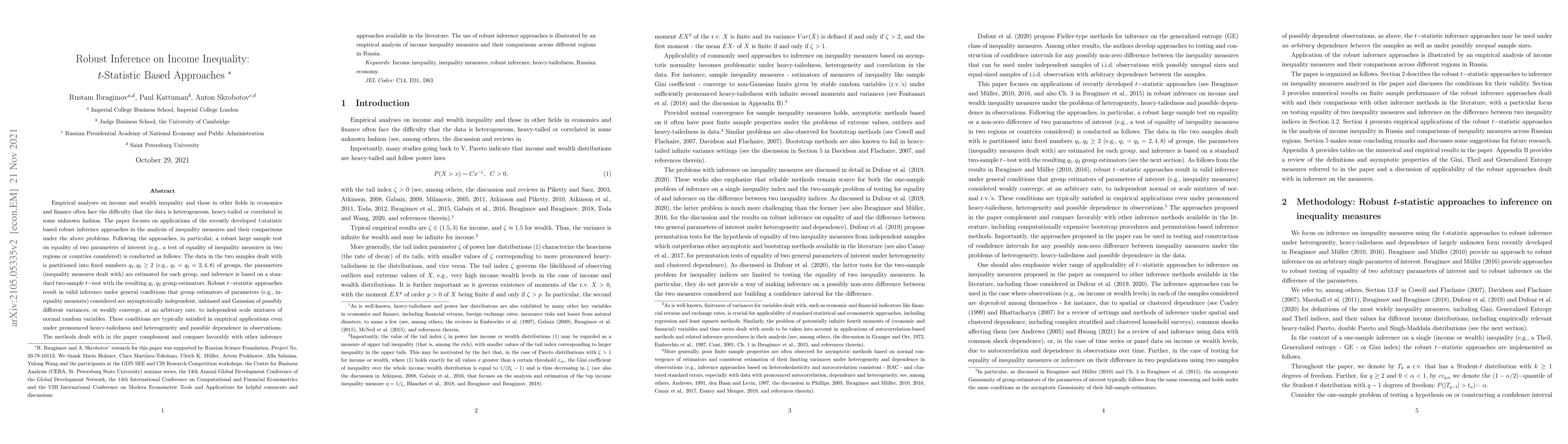 Thumbnail for Robust Inference on Income Inequality: $t$-Statistic Based Approaches