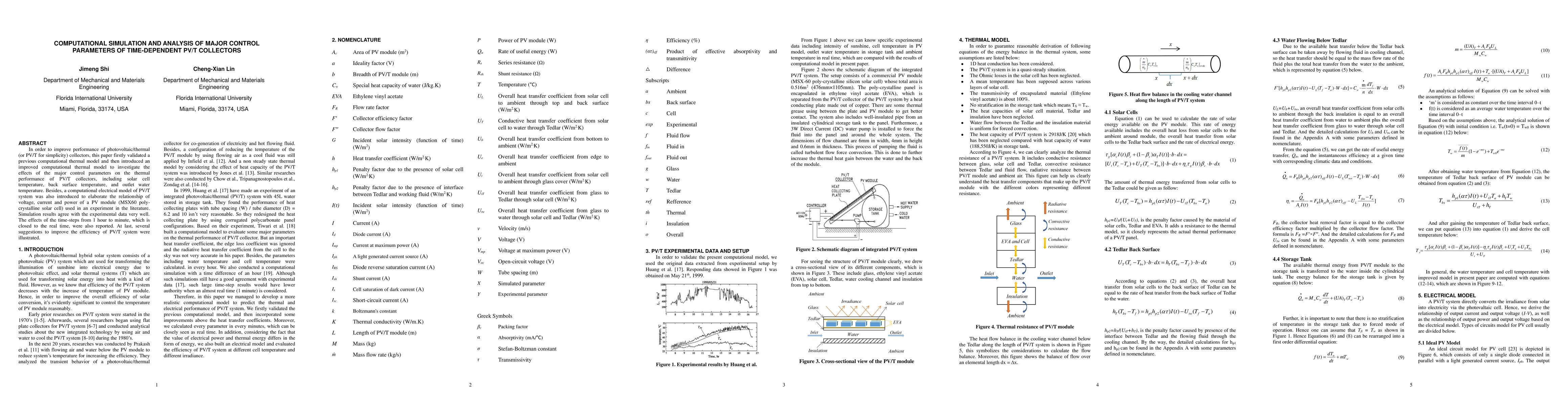 Thumbnail for Computational Simulation and Analysis of Major Control Parameters of
  Time-Dependent PV/T Collectors