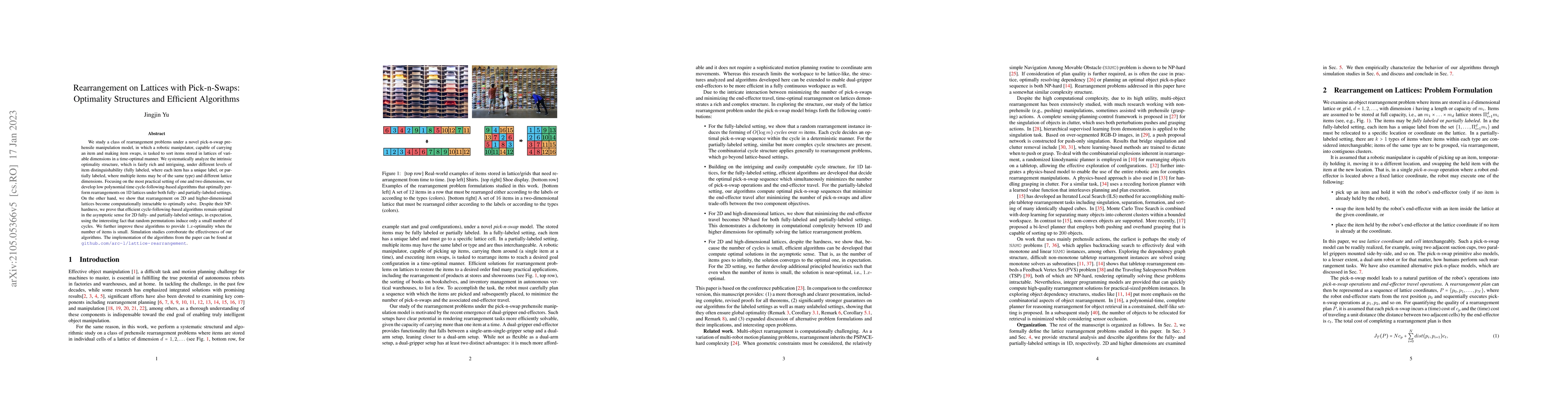 Thumbnail for Rearrangement on Lattices with Pick-n-Swaps: Optimality Structures and
  Efficient Algorithms