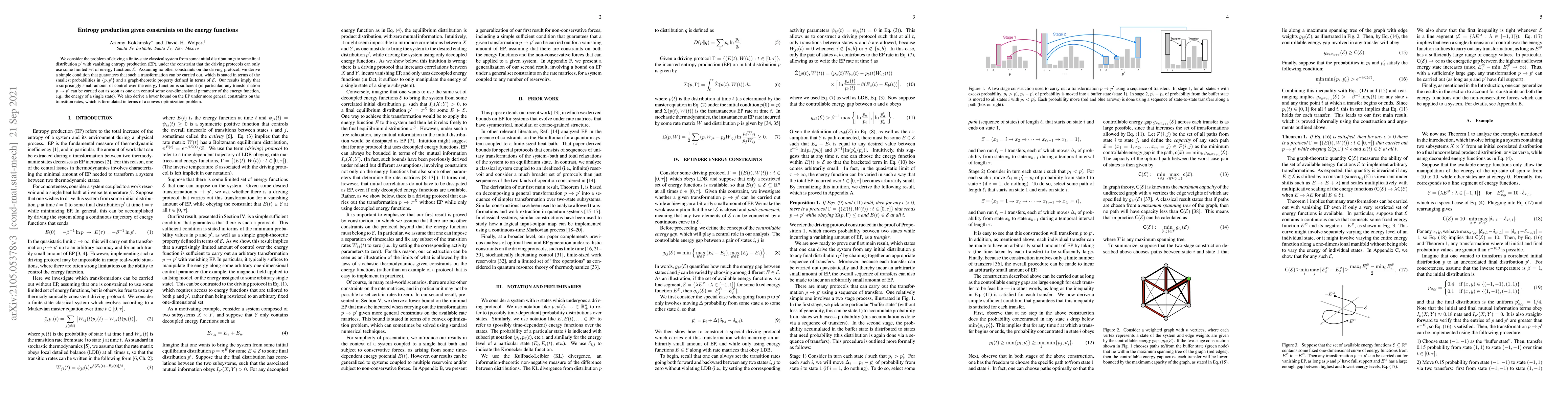 Thumbnail for Entropy production given constraints on the energy functions