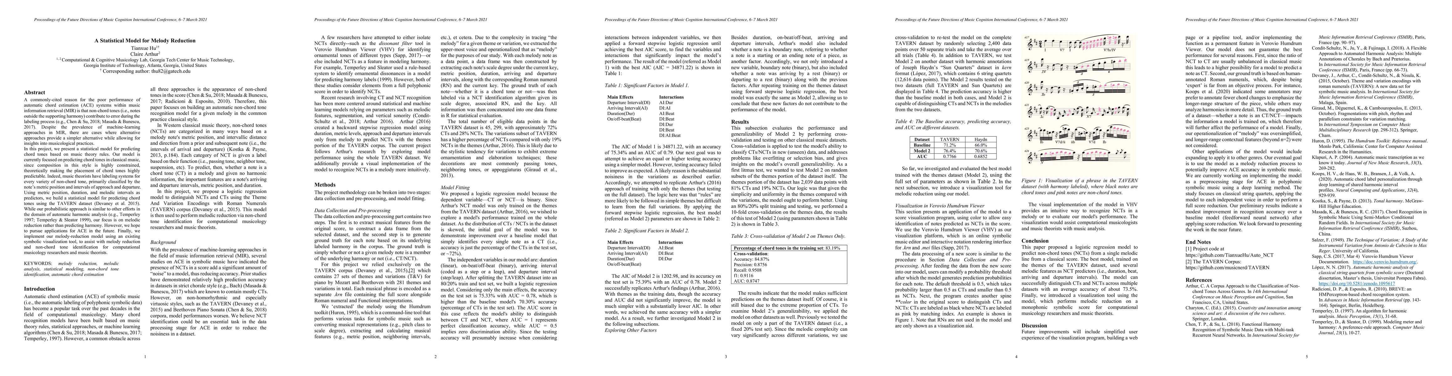 Thumbnail for A Statistical Model for Melody Reduction