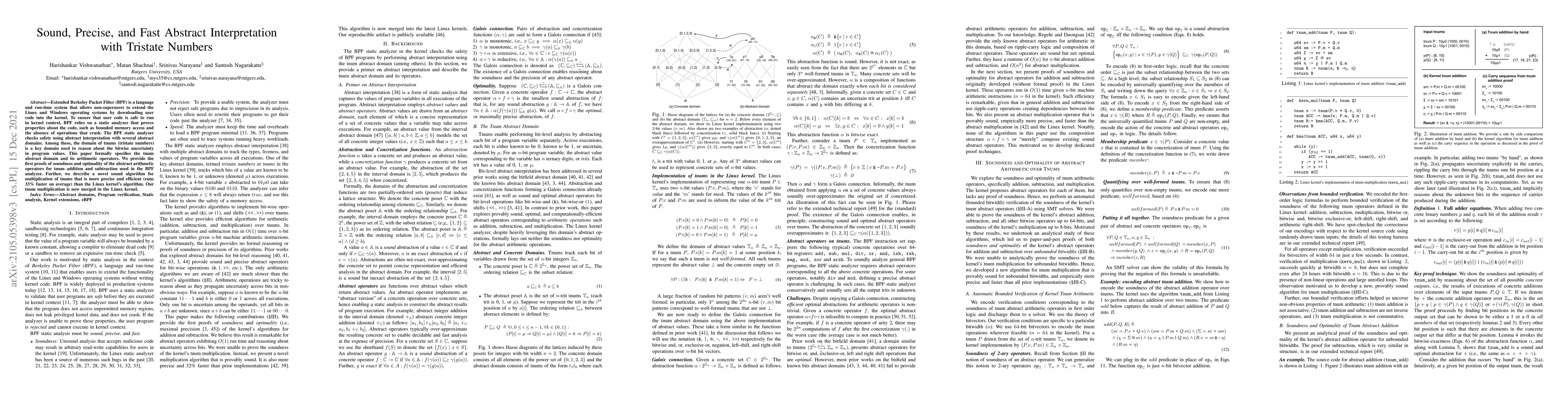 Thumbnail for Sound, Precise, and Fast Abstract Interpretation with Tristate Numbers