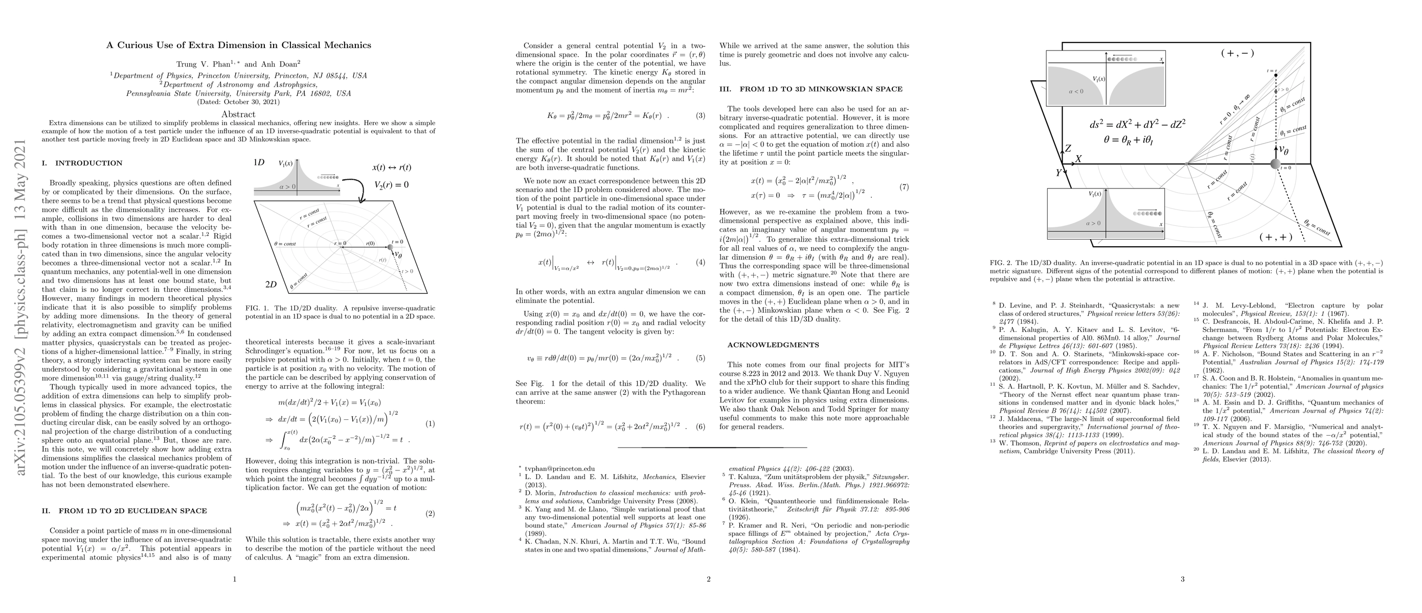 Thumbnail for A Curious Use of Extra Dimension in Classical Mechanics