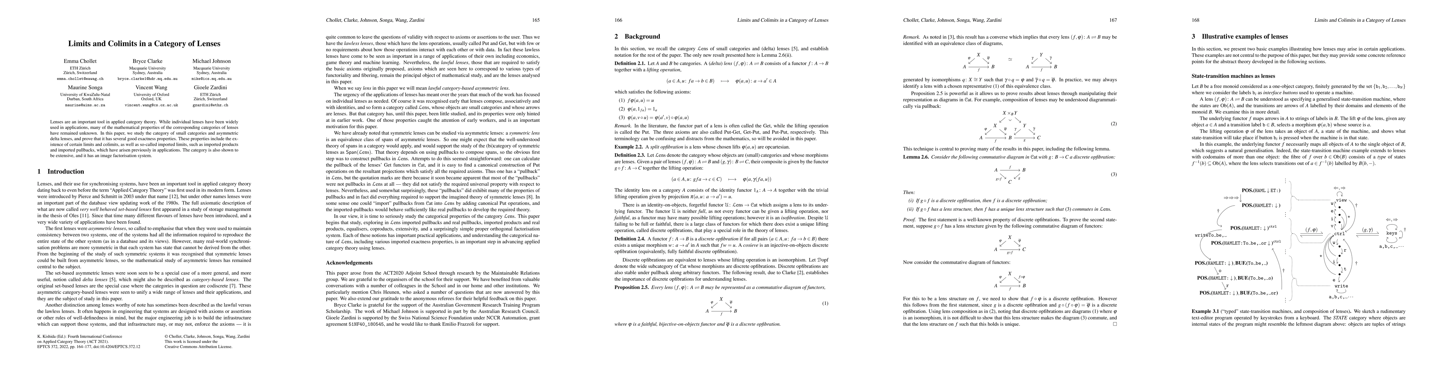 Thumbnail for Limits and Colimits in a Category of Lenses