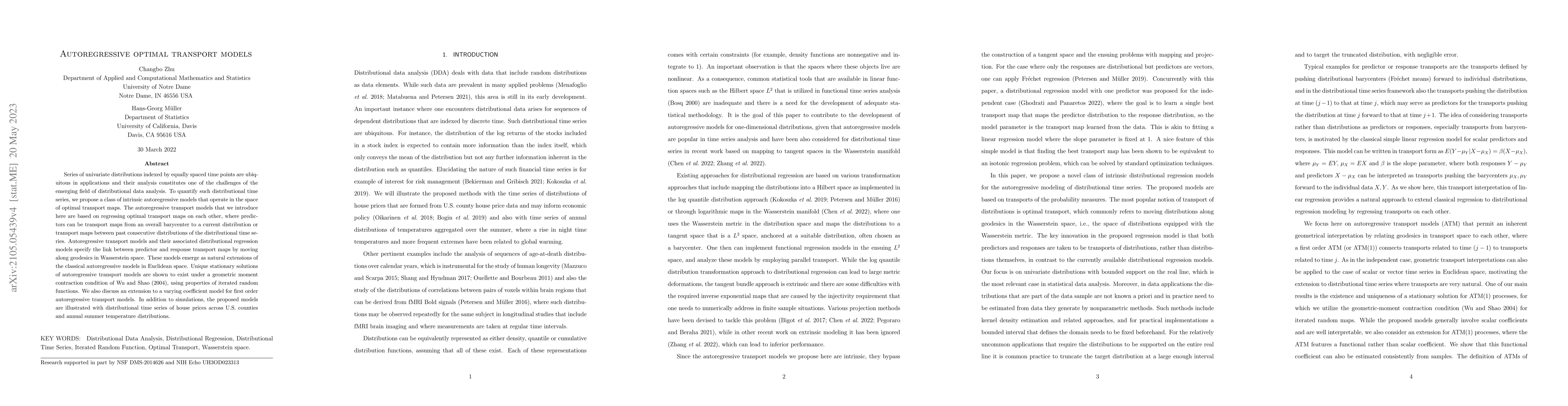 Thumbnail for Autoregressive Optimal Transport Models