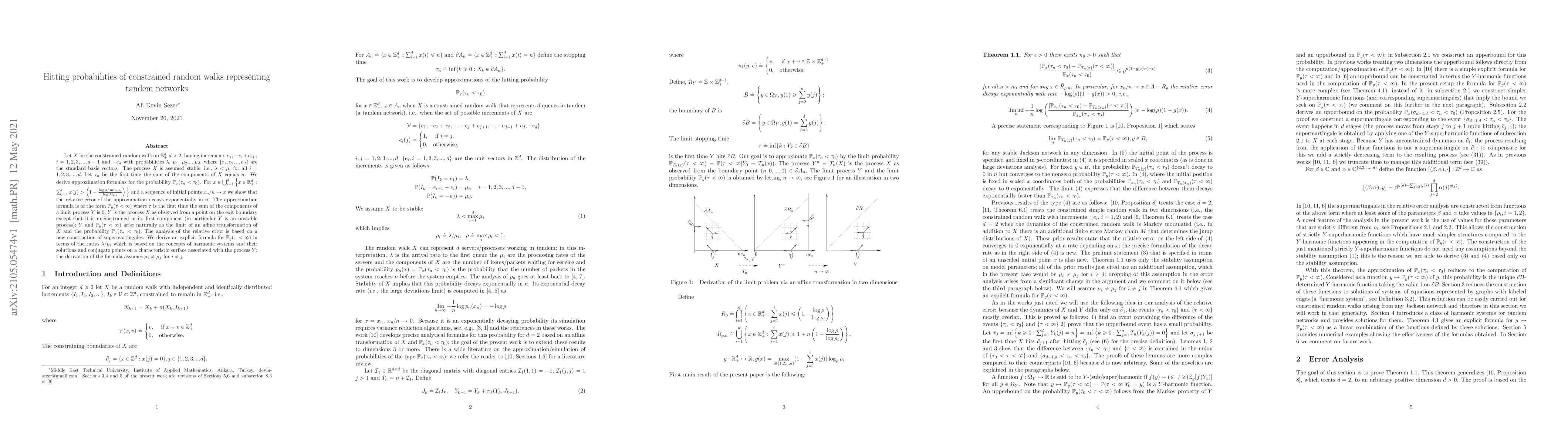Thumbnail for Hitting probabilities of constrained random walks representing tandem
  networks