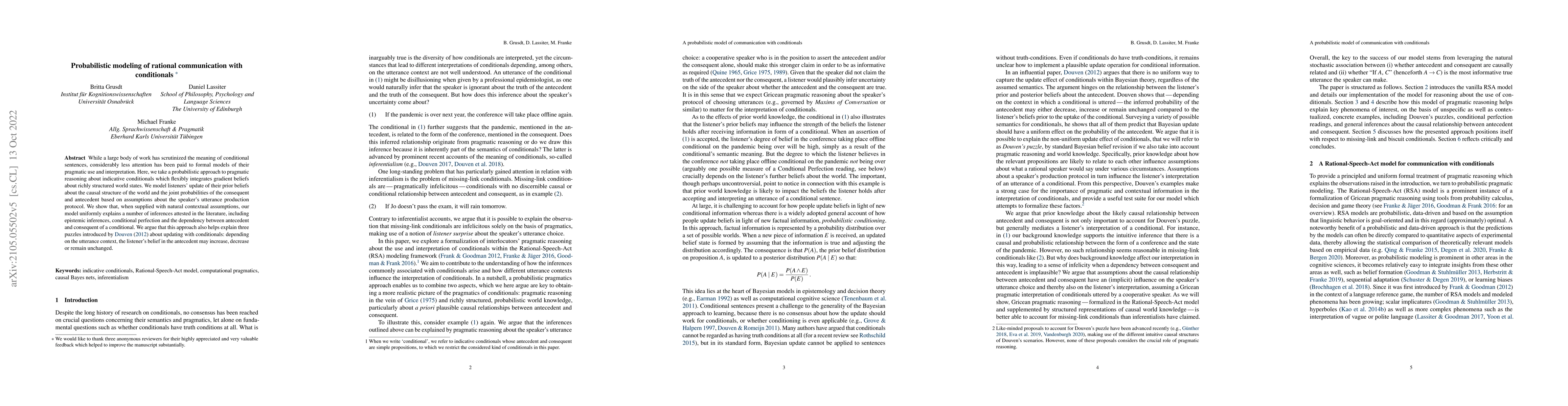 Thumbnail for Probabilistic modeling of rational communication with conditionals