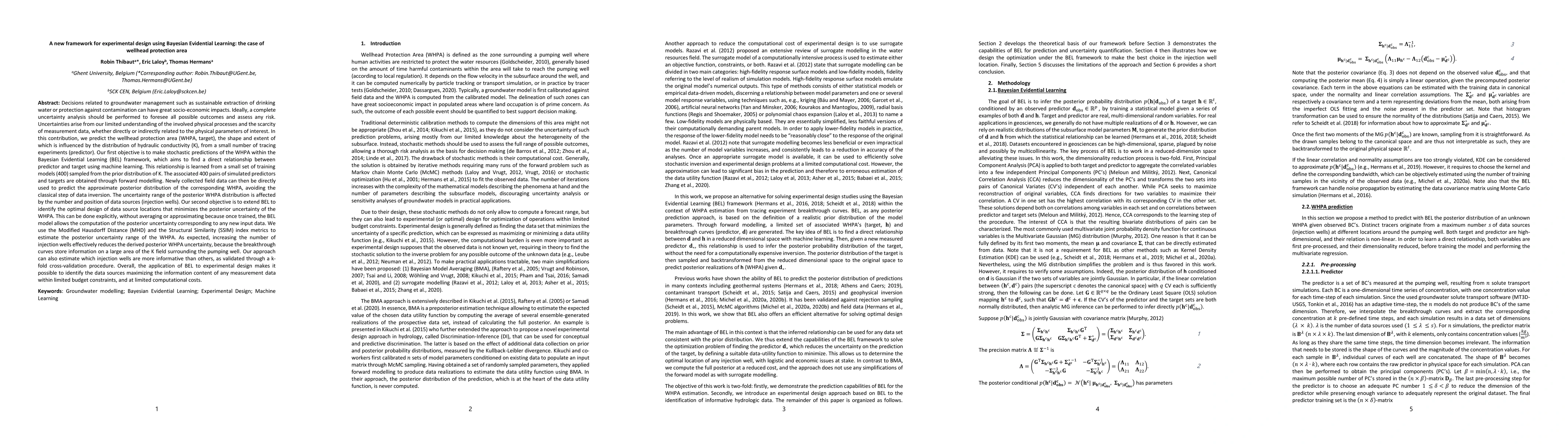 Thumbnail for A new framework for experimental design using Bayesian Evidential
  Learning: the case of wellhead protection area