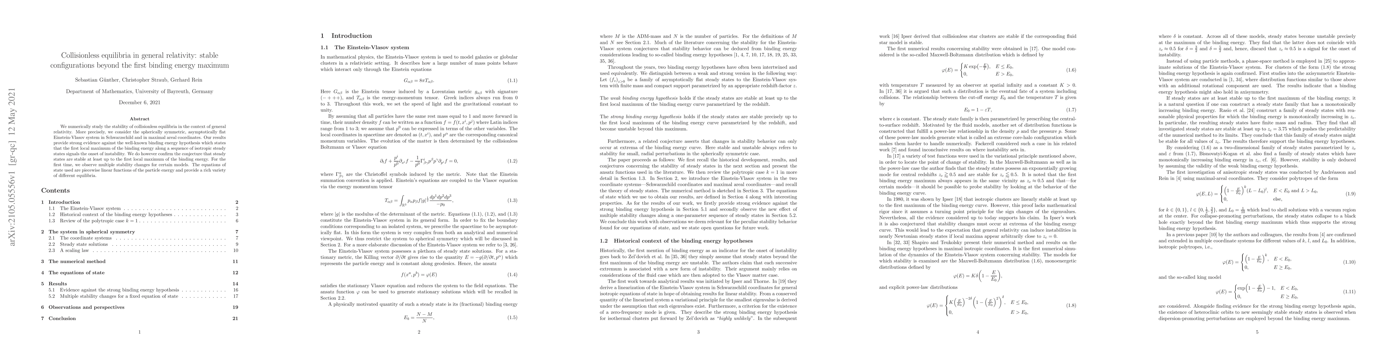Thumbnail for Collisionless equilibria in general relativity: stable configurations
  beyond the first binding energy maximum