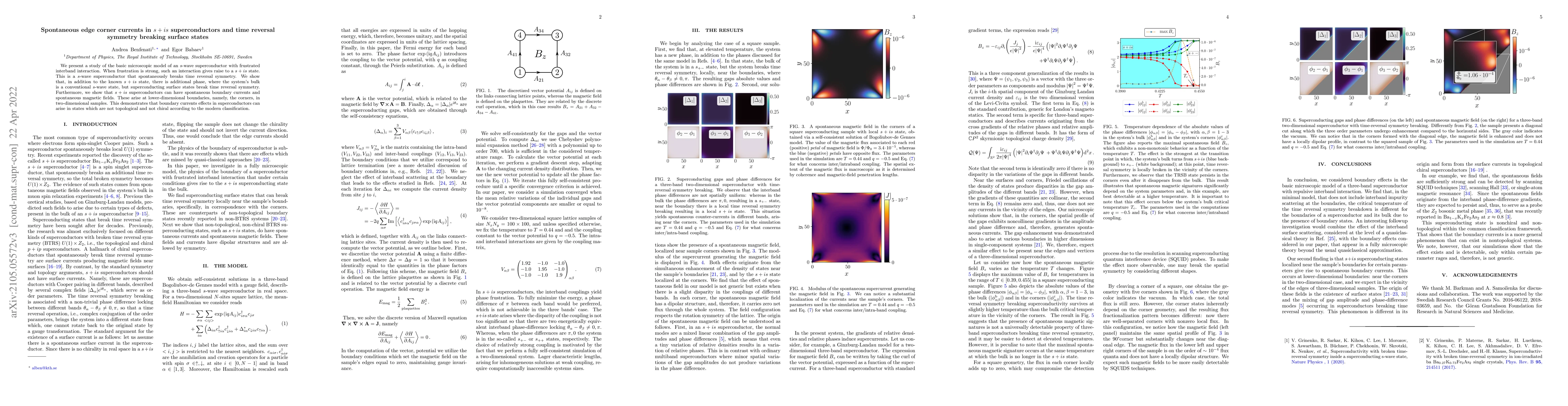 Thumbnail for Spontaneous edge corner currents in $s+is$ superconductors and time
  reversal symmetry breaking surface states