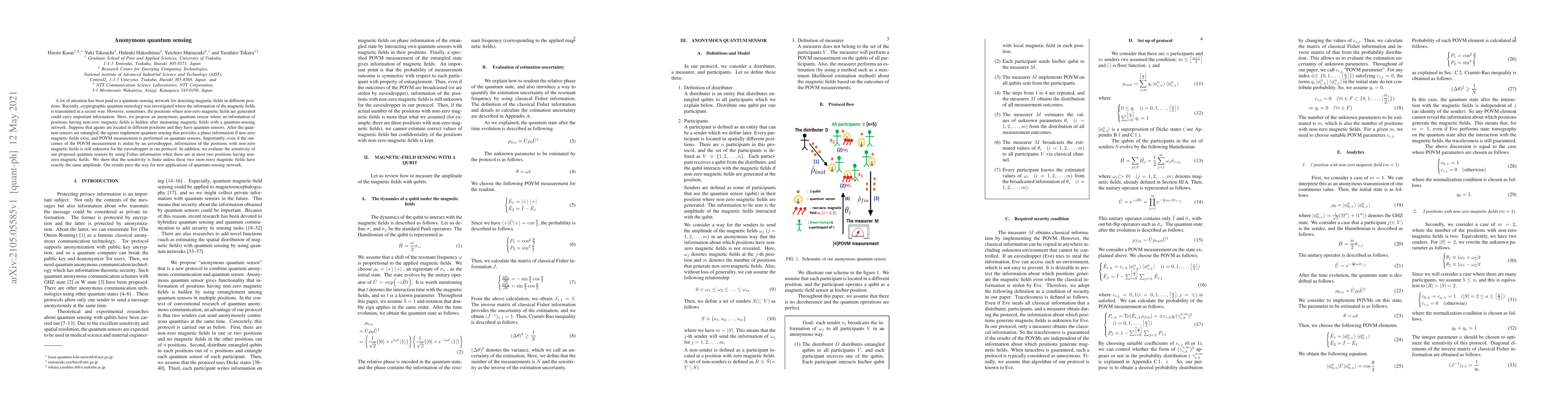 Thumbnail for Anonymous quantum sensing