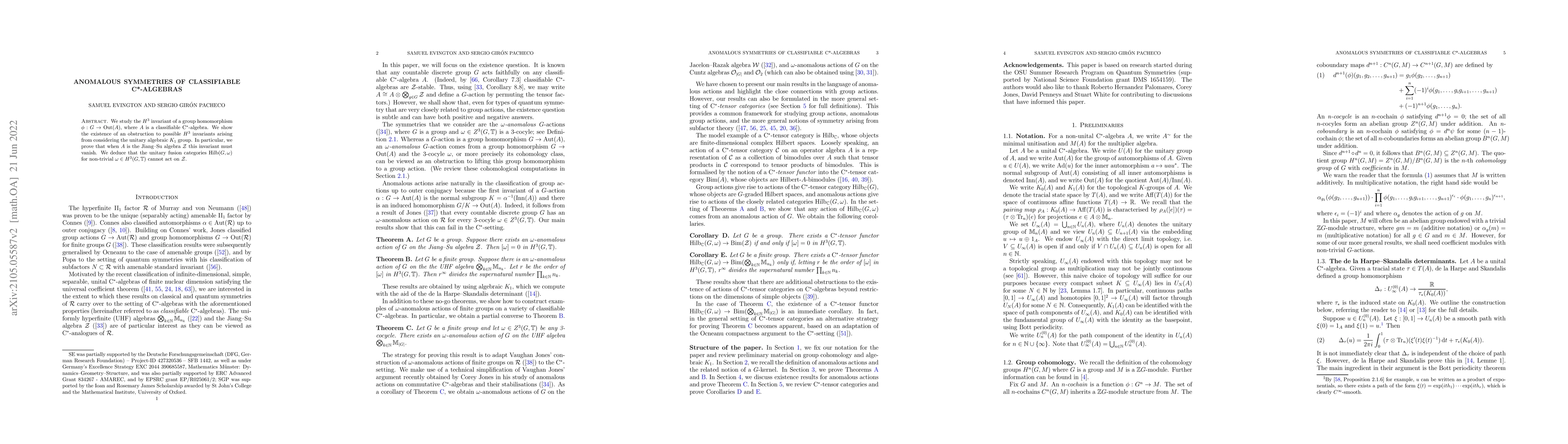 Thumbnail for Anomalous symmetries of classifiable C*-algebras