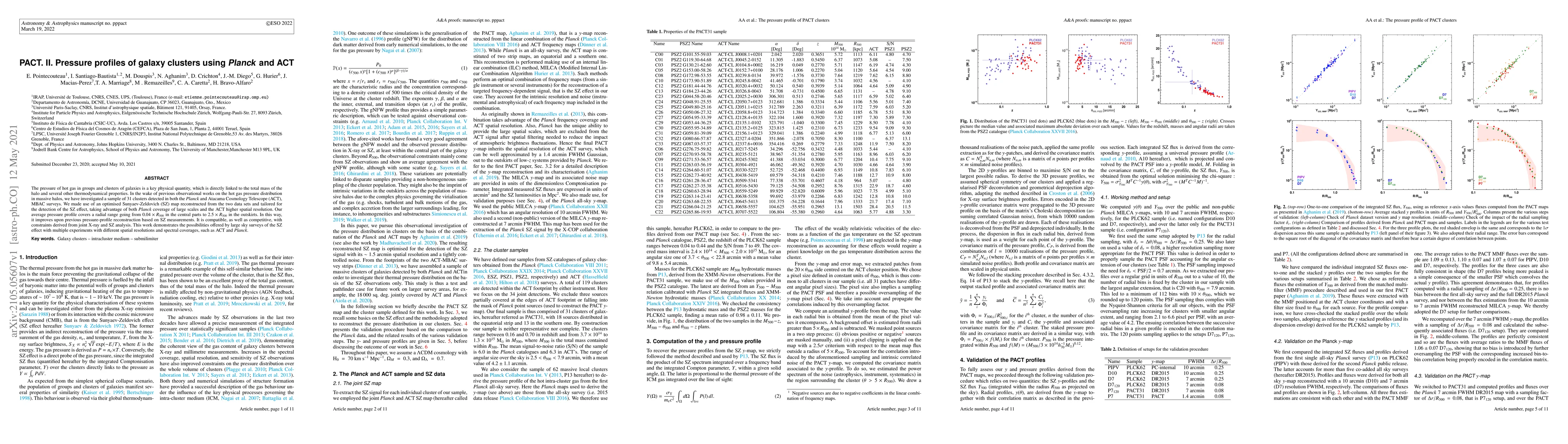Thumbnail for PACT. II. Pressure profiles of galaxy clusters using Planck and ACT