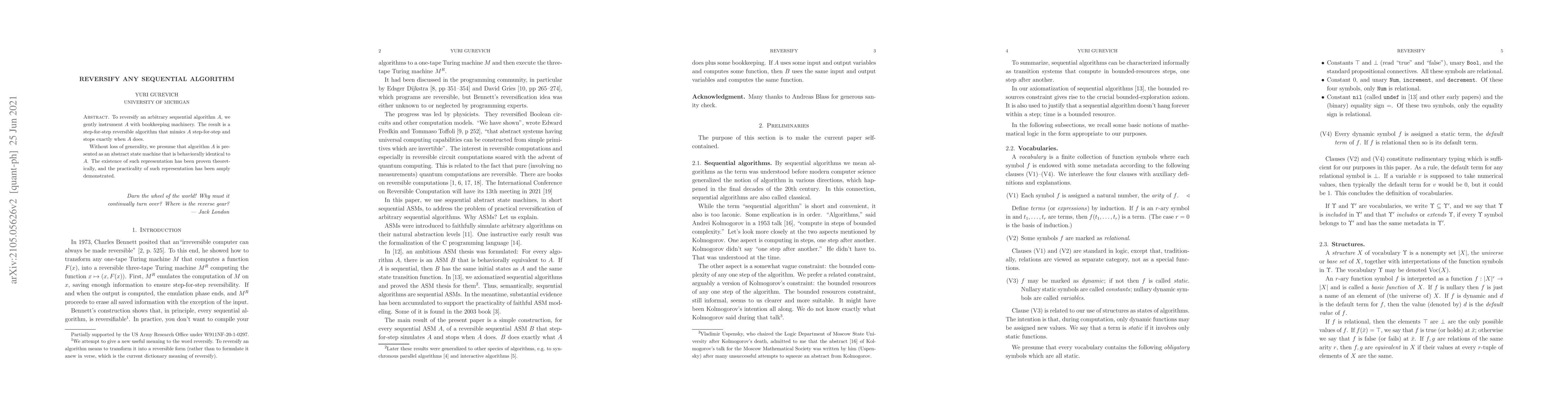Thumbnail for Reversify any sequential algorithm