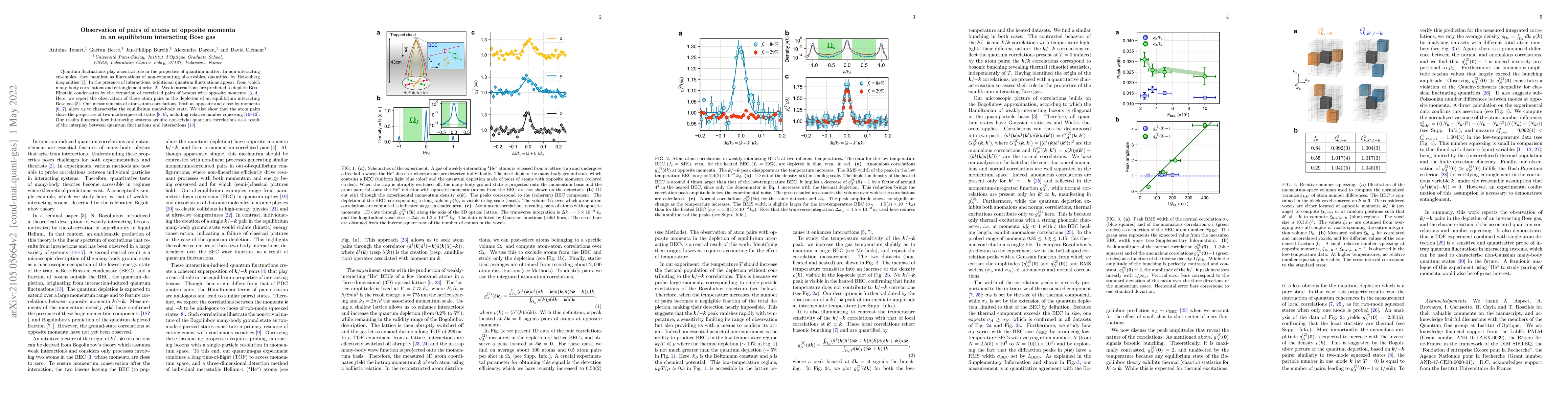 Thumbnail for Observation of pairs of atoms at opposite momenta in an equilibrium
  interacting Bose gas