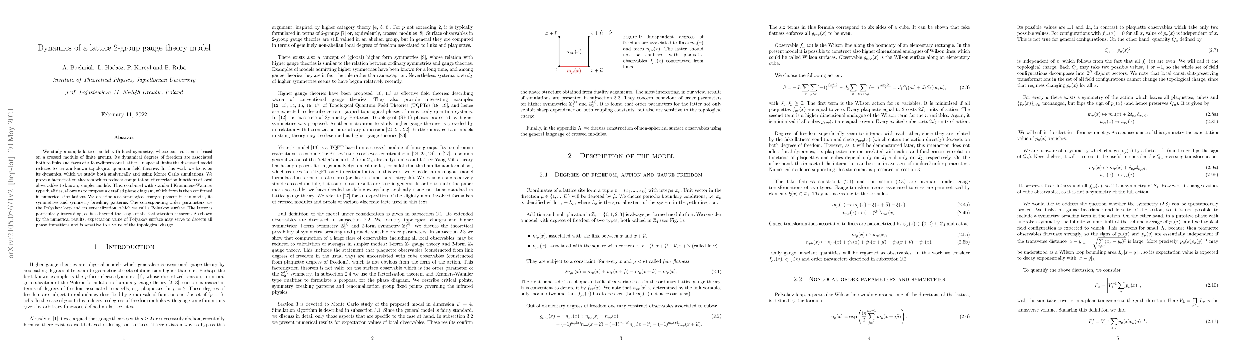 Thumbnail for Dynamics of a lattice 2-group gauge theory model