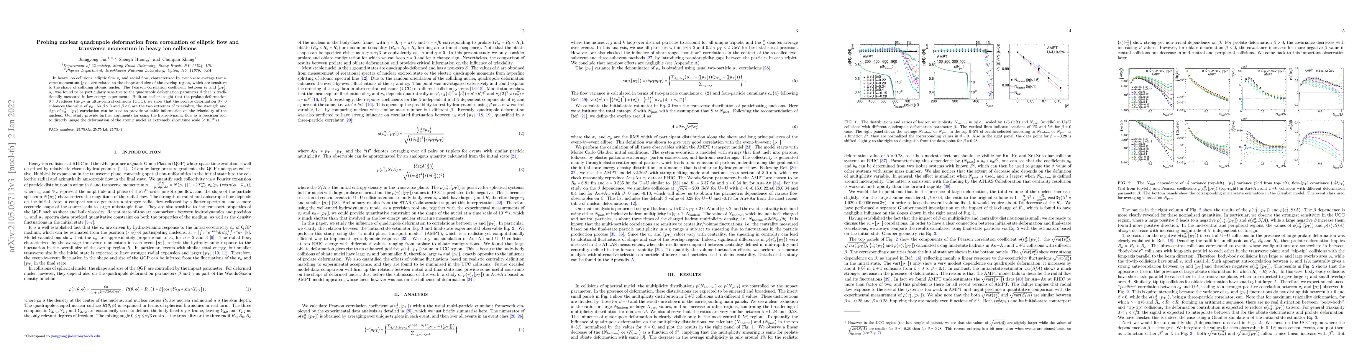 Thumbnail for Probing nuclear quadrupole deformation from correlation of elliptic flow
  and transverse momentum in heavy ion collisions