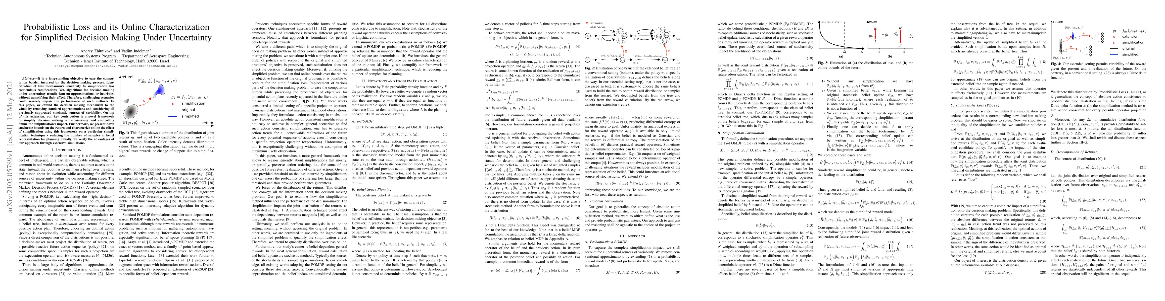 Thumbnail for Probabilistic Loss and its Online Characterization for Simplified
  Decision Making Under Uncertainty