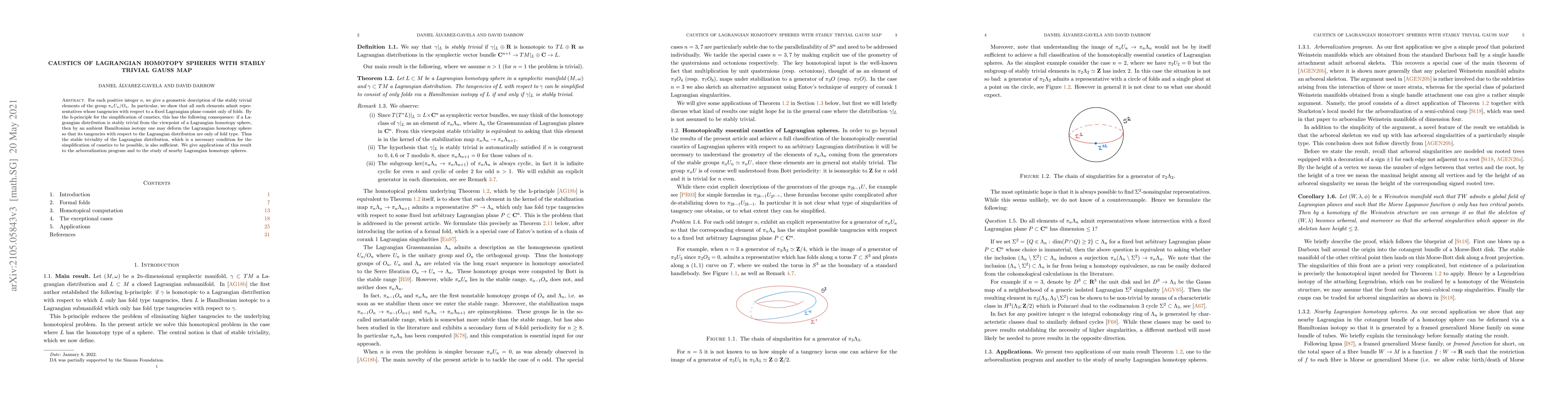 Thumbnail for Caustics of Lagrangian homotopy spheres with stably trivial Gauss map