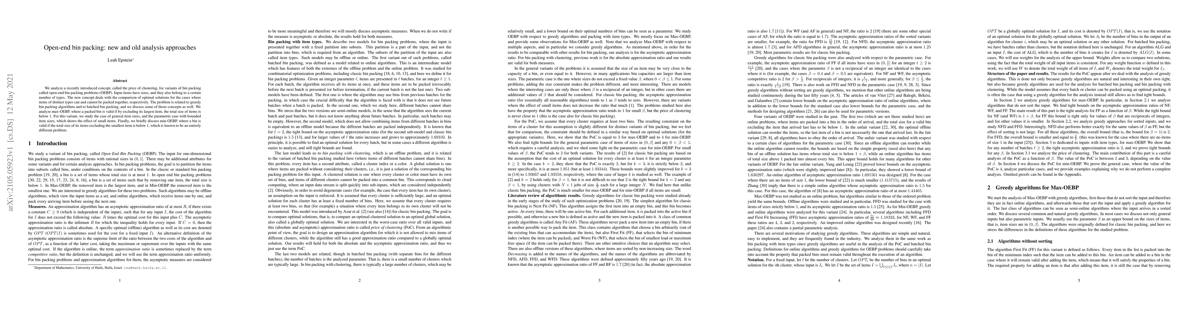 Thumbnail for Open-end bin packing: new and old analysis approaches