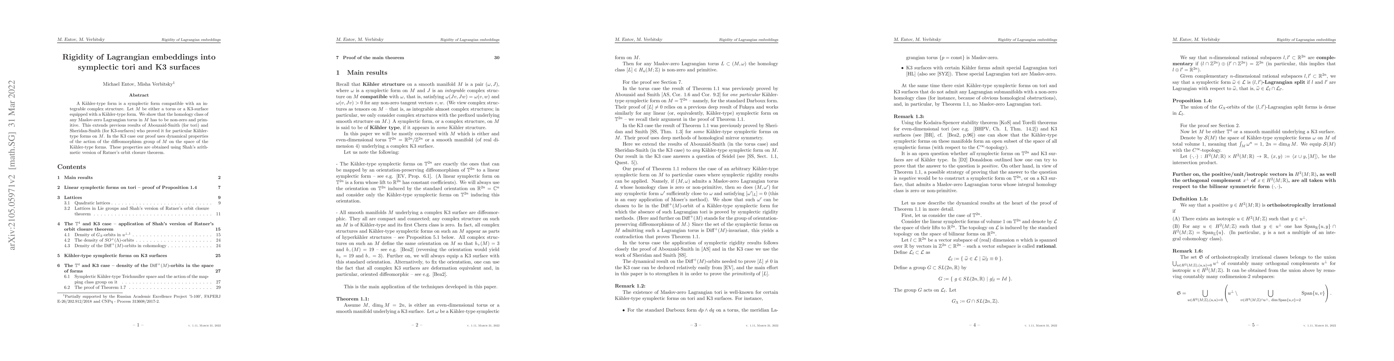 Thumbnail for Rigidity of Lagrangian embeddings into symplectic tori and K3 surfaces
