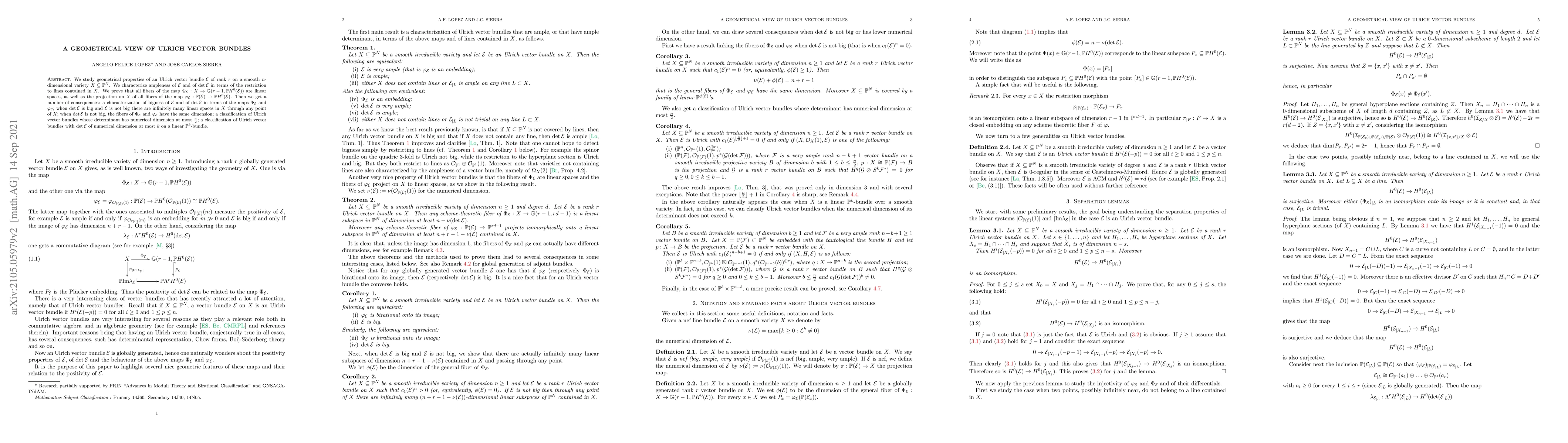 Thumbnail for A geometrical view of Ulrich vector bundles