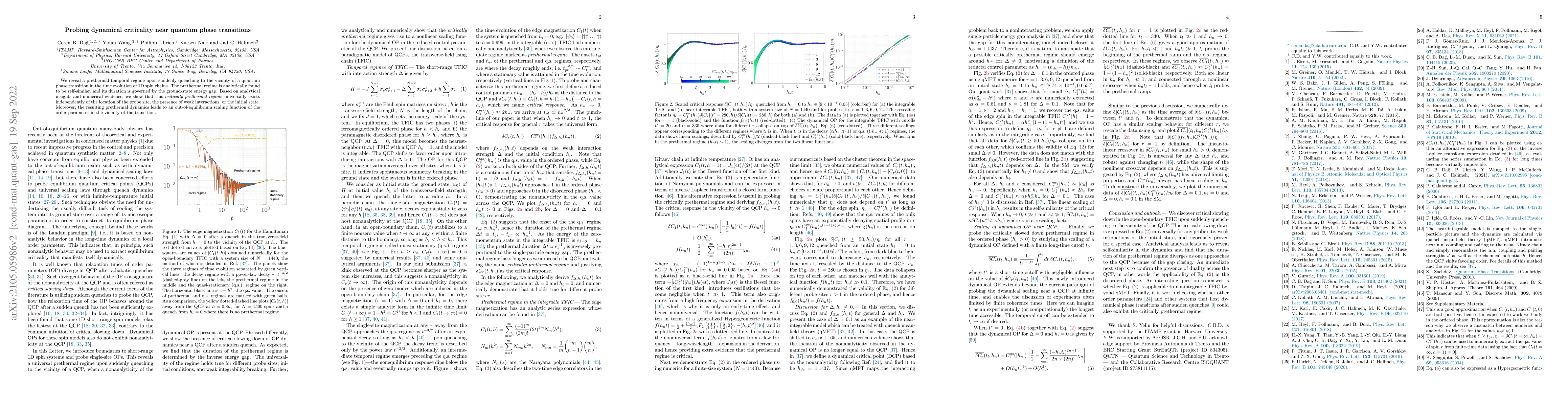 Thumbnail for Probing dynamical criticality near quantum phase transitions