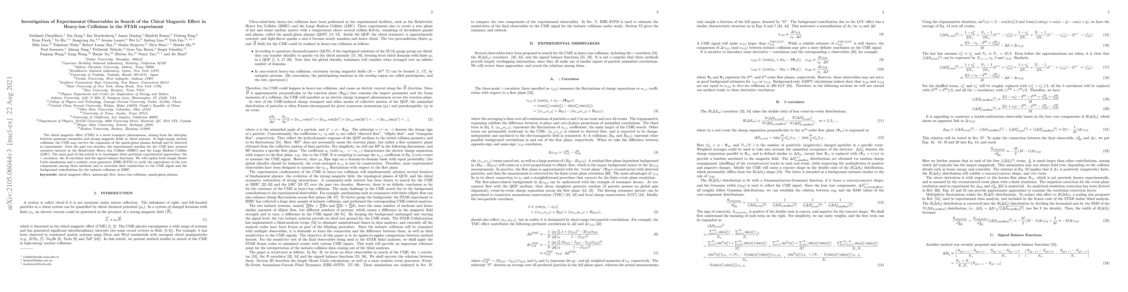 Thumbnail for Investigation of Experimental Observables in Search of the Chiral
  Magnetic Effect in Heavy-ion Collisions in the STAR experiment