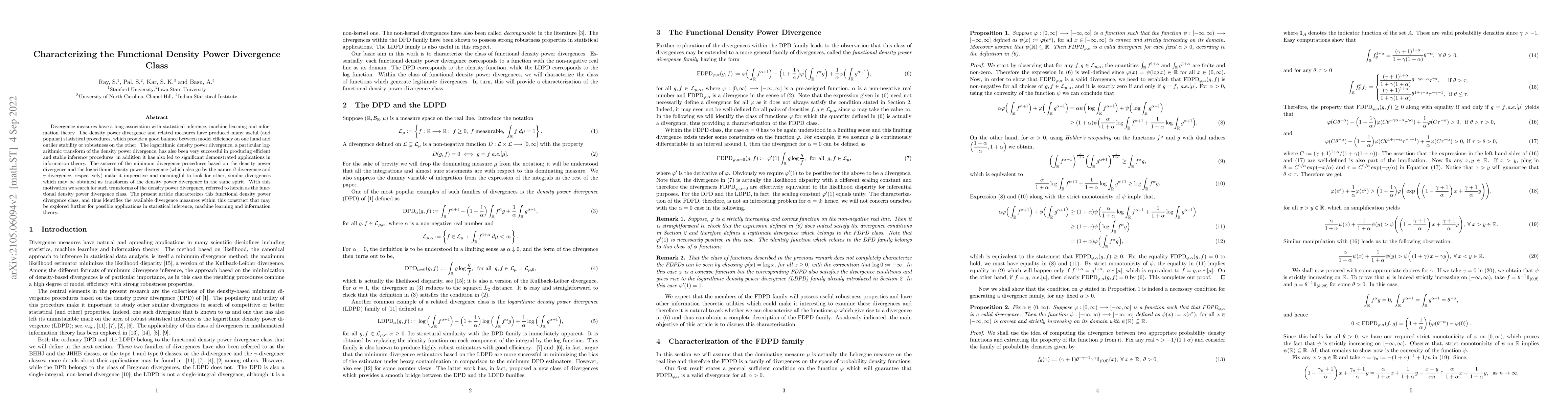 Thumbnail for Characterizing the Functional Density Power Divergence Class