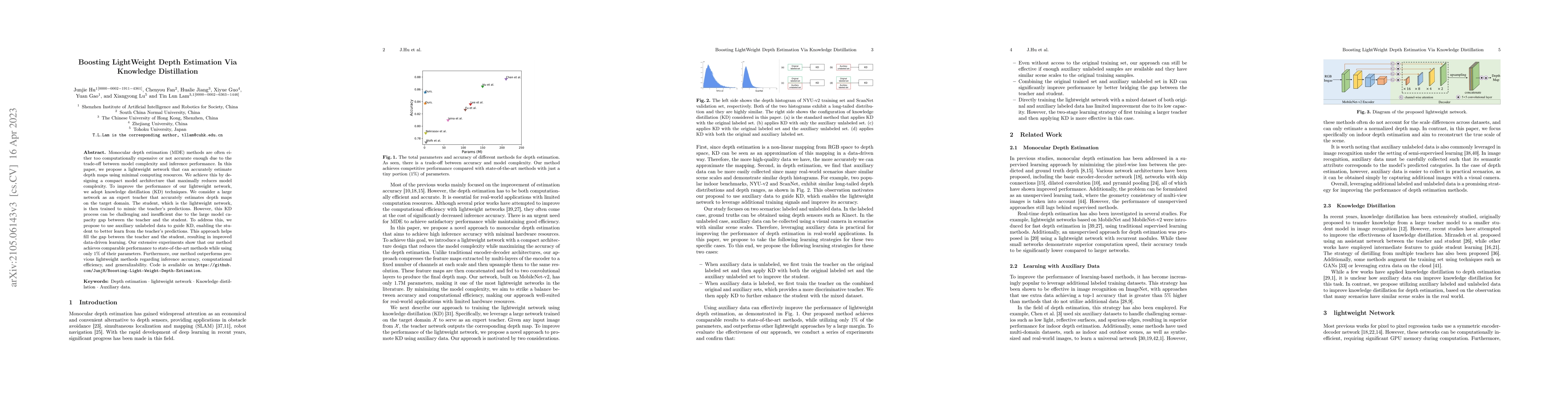 Thumbnail for Boosting Light-Weight Depth Estimation Via Knowledge Distillation