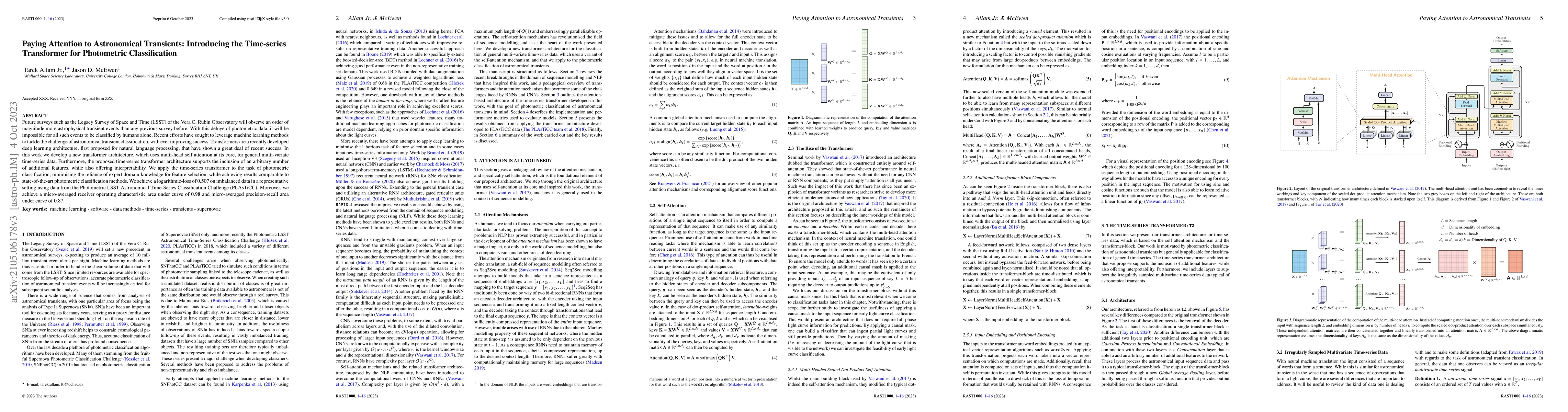Thumbnail for Paying Attention to Astronomical Transients: Introducing the Time-series
  Transformer for Photometric Classification