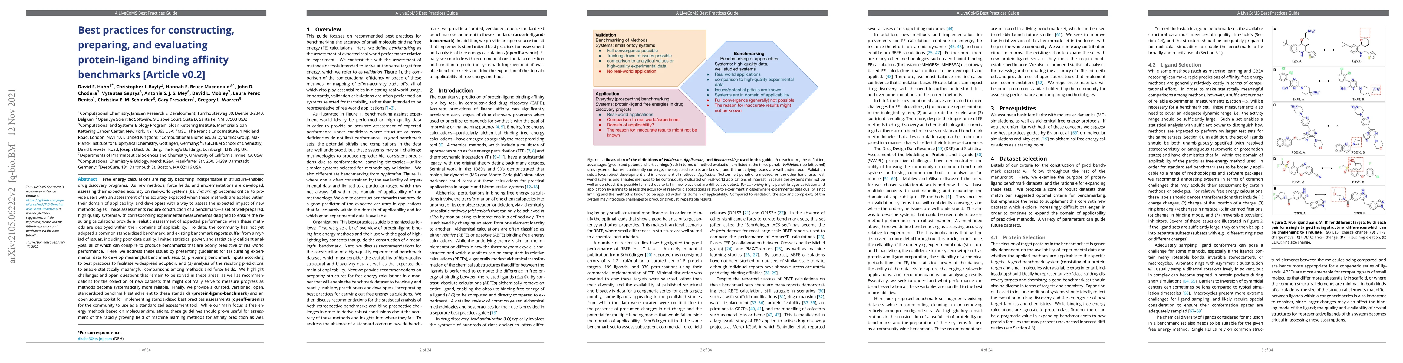 Thumbnail for Best practices for constructing, preparing, and evaluating
  protein-ligand binding affinity benchmarks