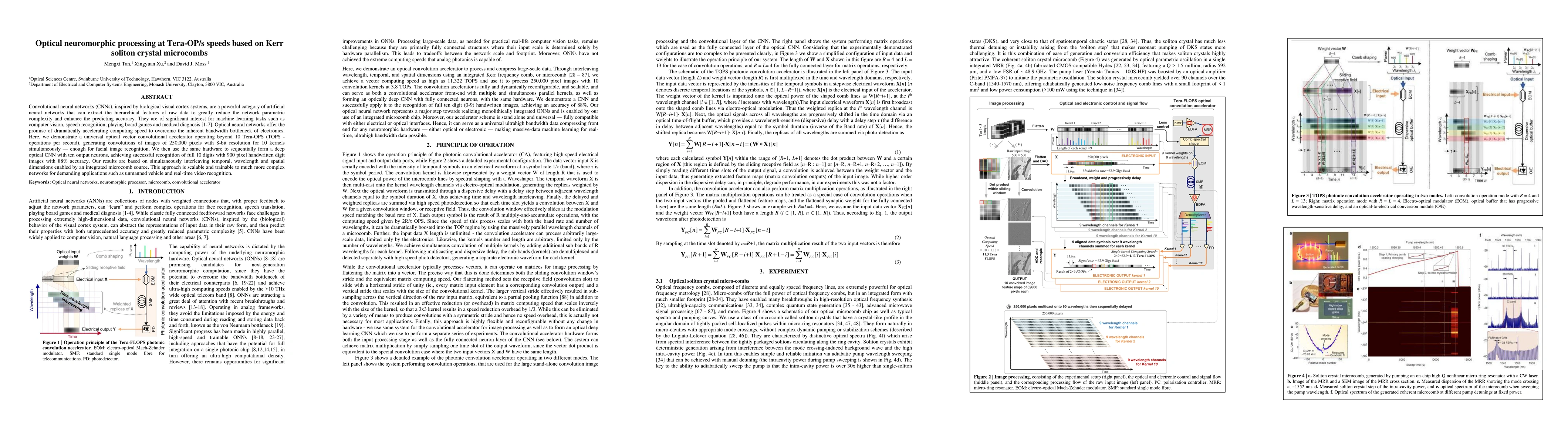 Thumbnail for Optical neuromorphic processing at Tera-OP/s speeds based on Kerr
  soliton crystal microcombs
