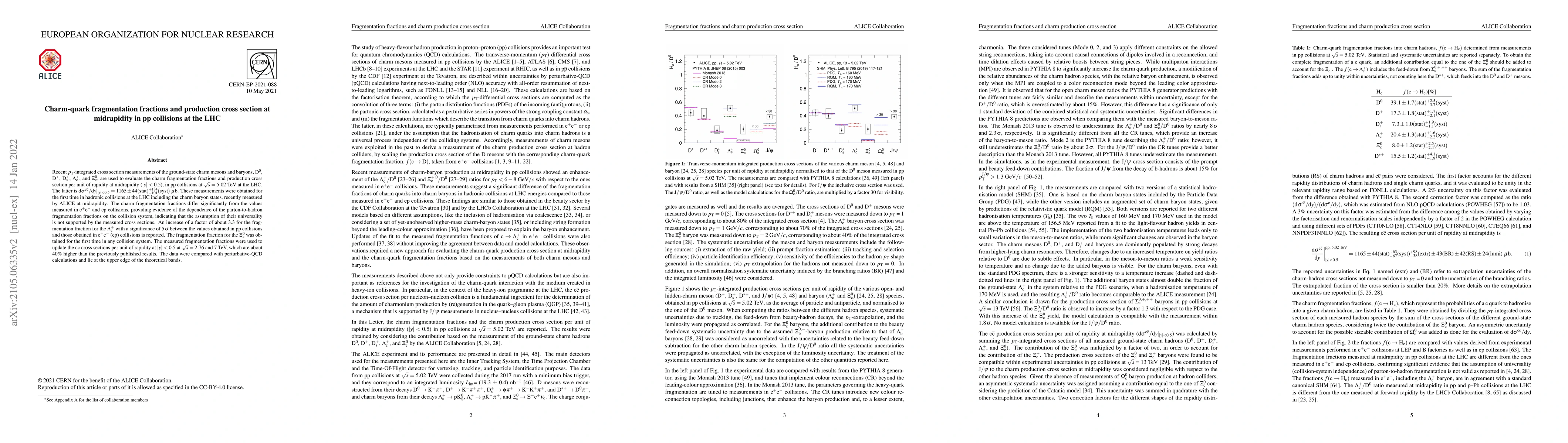 Thumbnail for Charm-quark fragmentation fractions and production cross section at
  midrapidity in pp collisions at the LHC