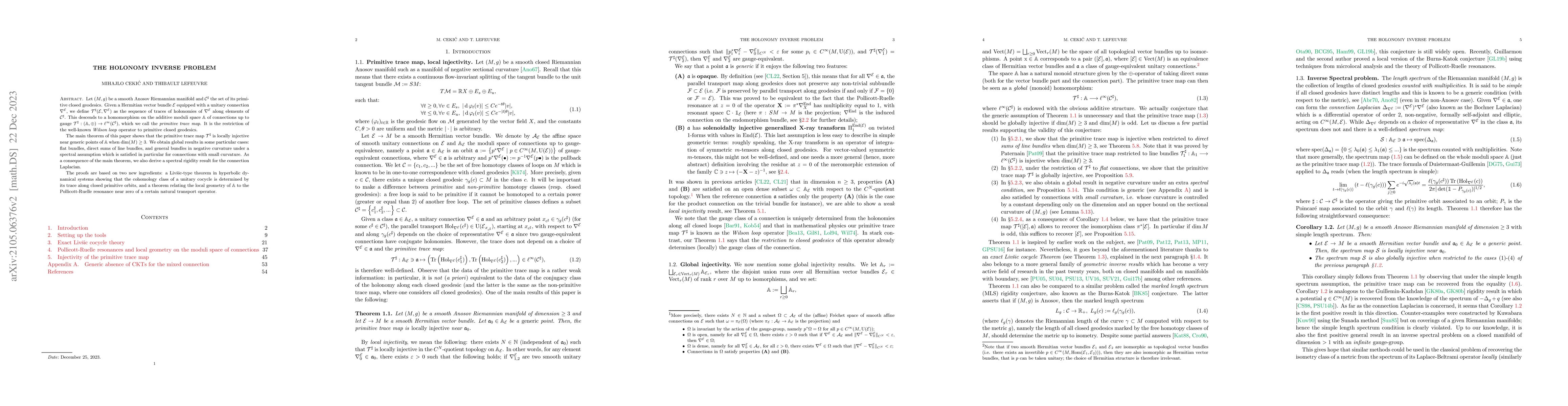 Thumbnail for The Holonomy Inverse Problem