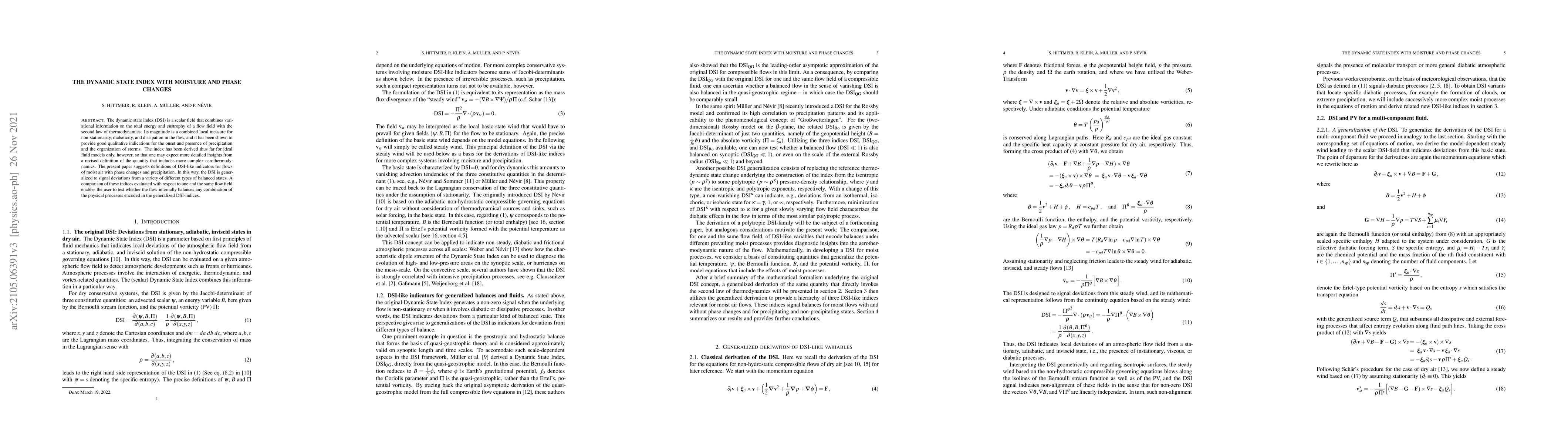 Thumbnail for The dynamic state index with moisture and phase changes