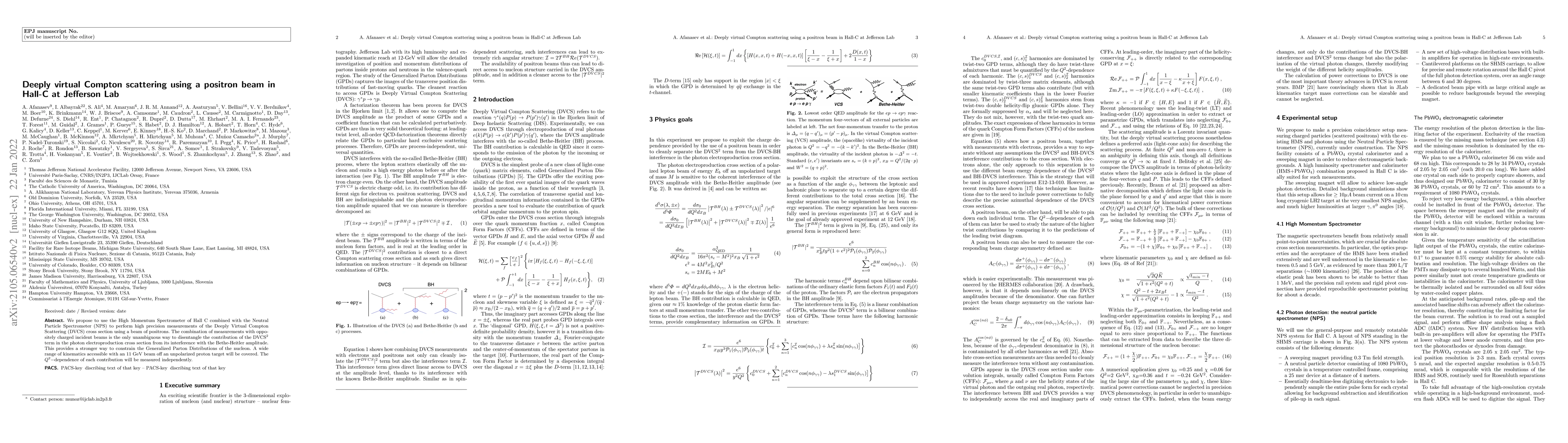 Thumbnail for Deeply virtual Compton scattering using a positron beam in Hall-C at
  Jefferson Lab