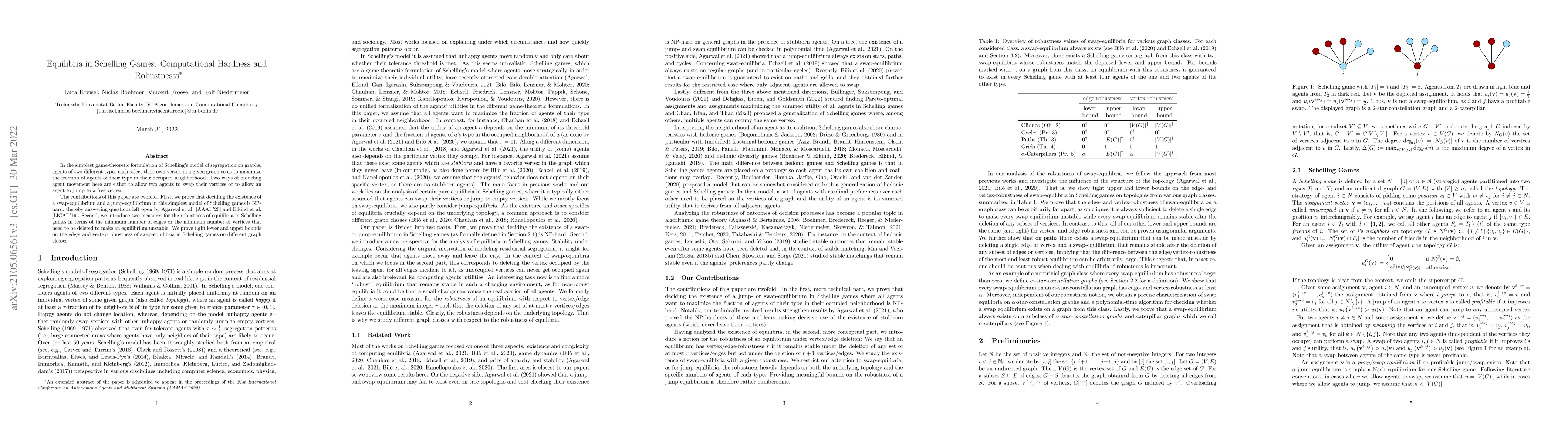 Thumbnail for Equilibria in Schelling Games: Computational Hardness and Robustness
