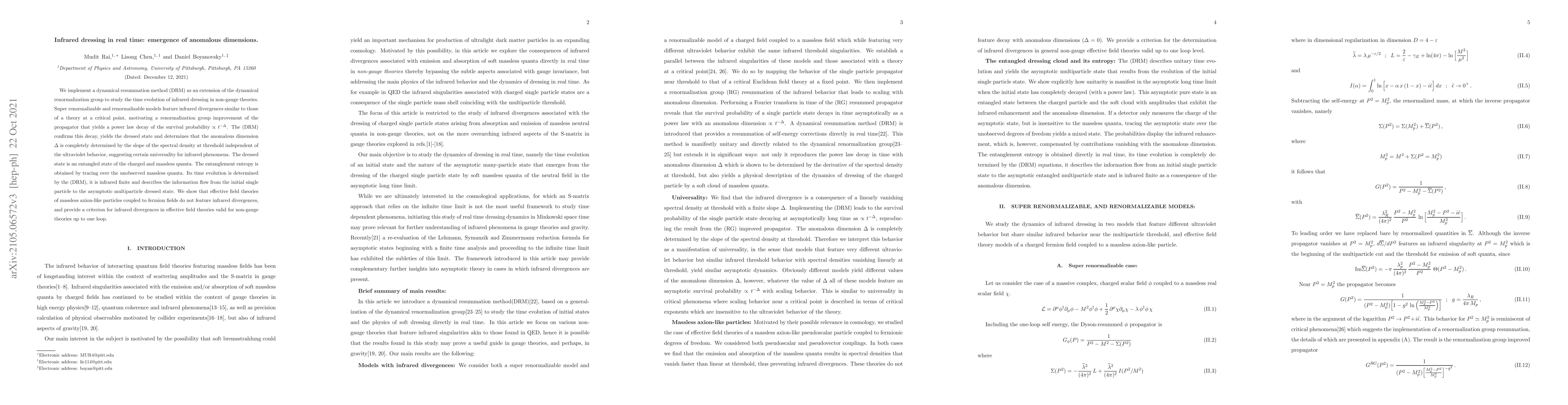 Thumbnail for Infrared dressing in real time: emergence of anomalous dimensions