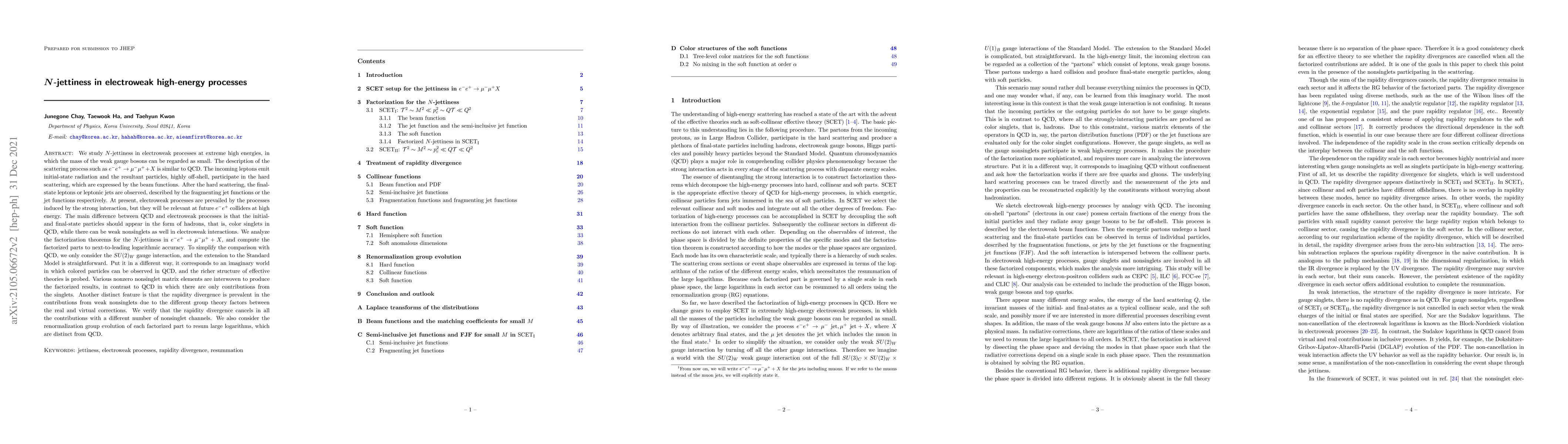 Thumbnail for N-jettiness in electroweak high-energy processes