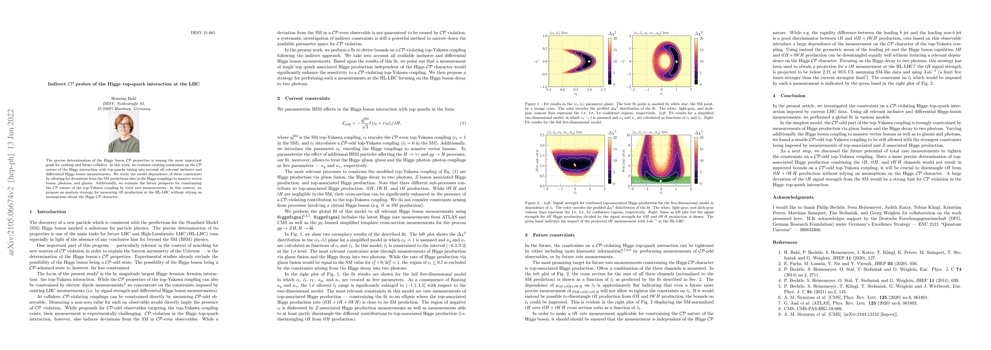 Thumbnail for Indirect CP probes of the Higgs--top-quark interaction at the LHC